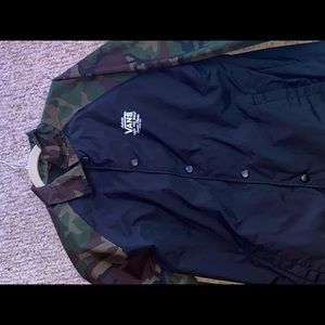 Camo and Black Windbreaker